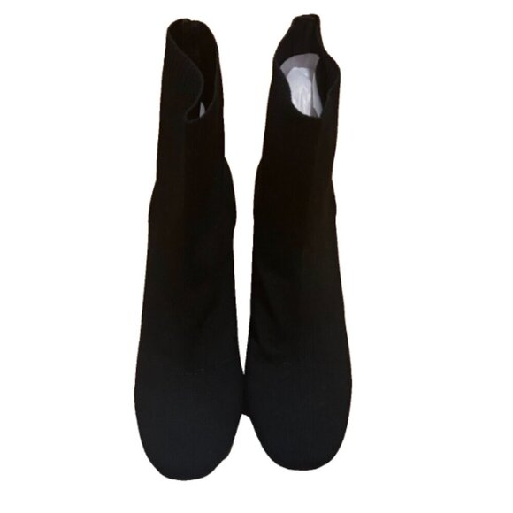 MIA Women's Black "Martin" Pointed Toe Block Heel Sock Booties - Size 10 NEW - Picture 2 of 7